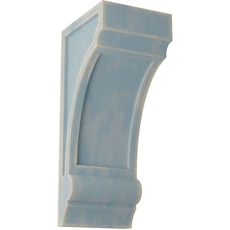 Ekena Millwork 4"W x 5"D x 10"H Diane Recessed Wood Vintage Decor Corbel, Driftwood Blue CORWD04X05X10DIBU